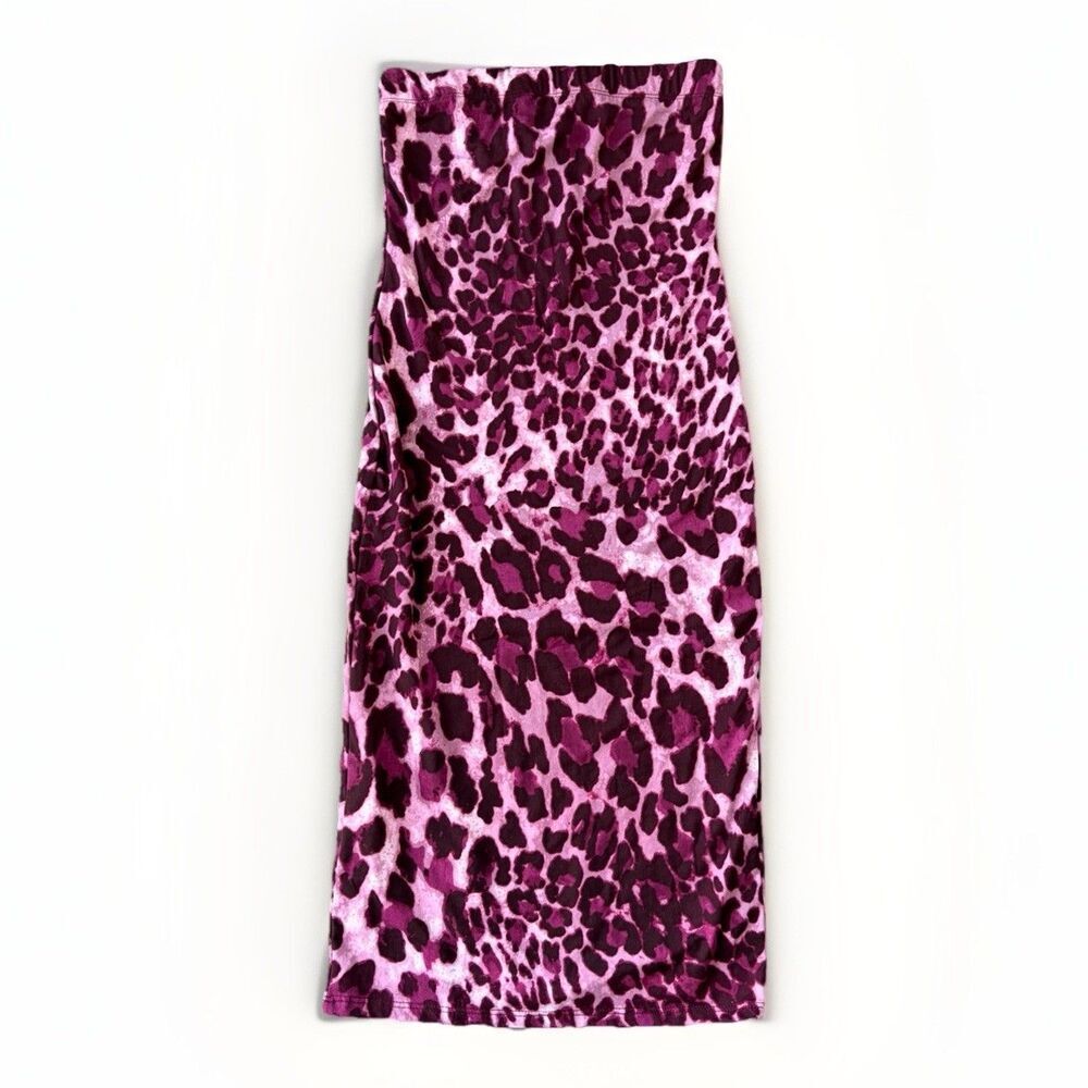 Velvet Torch Pink Animal Print Dress Size S NWT Tight Lined Strapless